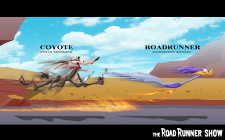 Cartoon man running desert kite - concept design art free wallpaper