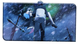 Man woman walking snow forest - a man and a woman free wallpaper