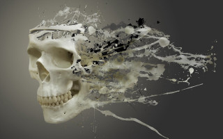 Skull paint splatters face neck - paint splatter free wallpaper