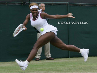 Woman swinging tennis racket ball - a ball free wallpaper