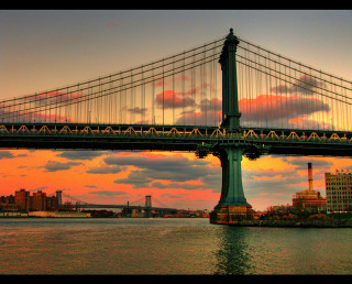 Bridge water city sunset dawn 6 - a bridge over a body of water free wallpaper