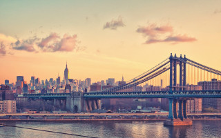 Bridge river city sunset dawn 3 - a bridge free wallpaper