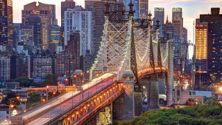 Train bridge city night lights 2 - a train free wallpaper