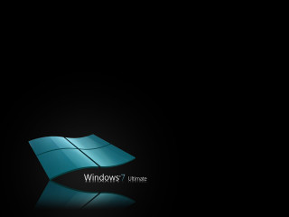 Black background blue window logo - minimalism free wallpaper