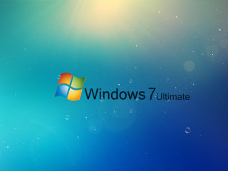 Blue windows 7 ultimate logo - it in front free wallpaper