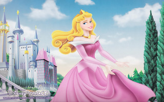 Princess pink dress castle stairs - a detailed matte painting free wallpaper