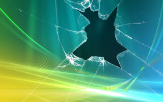 Broken glass green yellow blue - a broken glass free wallpaper