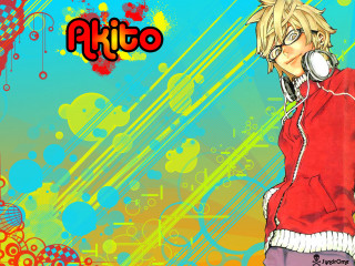 Man red jacket headphones colorful - anime style free wallpaper