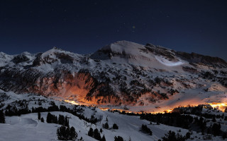Snowy mountain night sky stars 9 - arthur b. carles free wallpaper