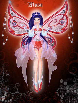 Fairy wings red dress red - a fairy free wallpaper