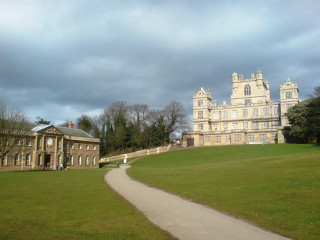 Large building walkway cloudy sky 2 - a cloudy day free wallpaper