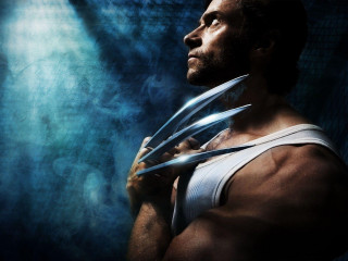 Man large scissors blue background - sharp claw free wallpaper