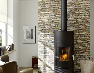 Modern wood stove livingroom stonewall - modern free wallpaper