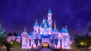 Castle night purple sky trees - a dark sky behind free wallpaper