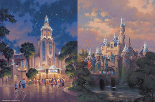 Castle city night painting castle - kinkade free wallpaper