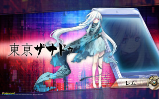 Anime whitehair blueDress computerBackground orphism - a anime character free wallpaper