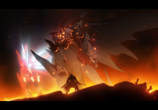 Person fire sky demon giant - a giant demon free wallpaper