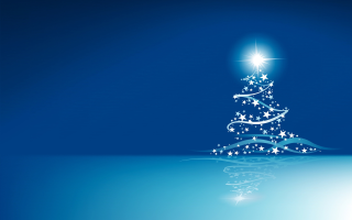 Christmas tree stars reflection water - digital free wallpaper for desktop