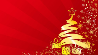 Christmas tree presents star top - naive free wallpaper