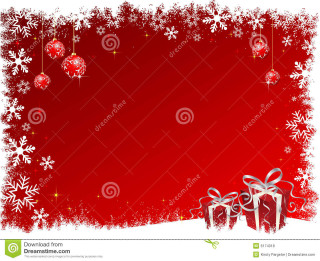 Red christmas card presents snowflakes - a place free wallpaper