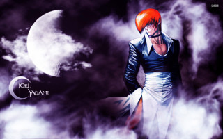 Man dress red hair moon - anime art free wallpaper