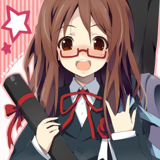 Girl long hair glasses black - her hand and a star free wallpaper