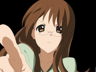 Girl long hair pointing finger 2 - her finger free wallpaper