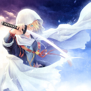 Man sword white cloak neck - fantasy art free wallpaper