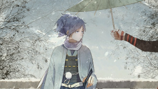 Umbrella snow forest heroes japanese - an umbrella in the snow free wallpaper