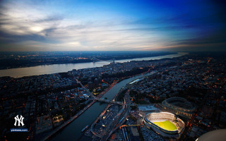 City river night plane window - aerial free wallpaper