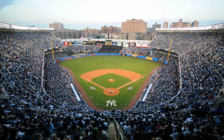 Baseball stadium crowd game cloudy - lot of people watching free wallpaper