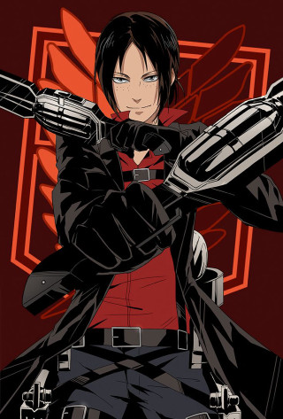 Eizan kikukawa man gun red - his hand free wallpaper