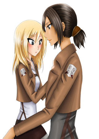 Anime couple hugging smiling hand - their face free wallpaper