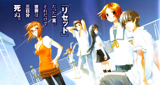 Anime girls bridge back view - their back free wallpaper