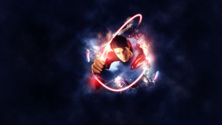 Heroic red light glow man - a red shirt free wallpaper