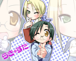 Anime couple thumbs up sign - front of them free wallpaper