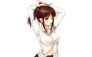 Ayako rokkaku posing hands behind - half body free wallpaper