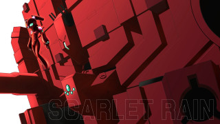 Red wall man clock mecha - a red wall free wallpaper