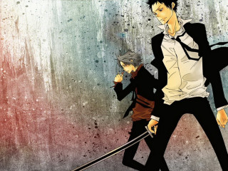 Anime characters sword man suit - a tie free wallpaper