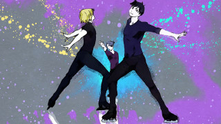 Couple people street purple background - bian shoumin free wallpaper