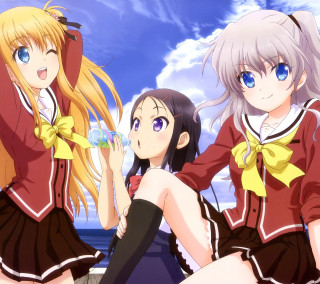 Anime girls beach wine glasses - the beach free wallpaper