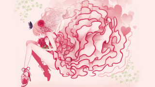 Woman pink dress flower hair - anna dittmann free wallpaper
