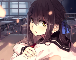 Girl long hair tie window 3 - long hair and a tie free wallpaper
