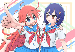 Anime girls thumbs up painted - painted free wallpaper