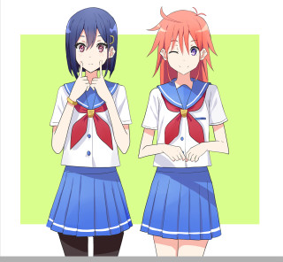 Anime girls blue skirts red - blue skirt free wallpaper