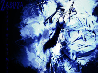 Woman holding gun sword blue - a painting of a woman holding free wallpaper
