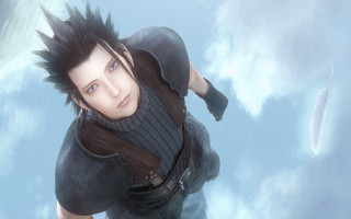 Man spiked hair sweater flying - a feather free wallpaper
