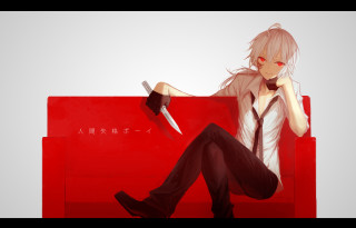 Woman red couch knife hand - a red couch free wallpaper