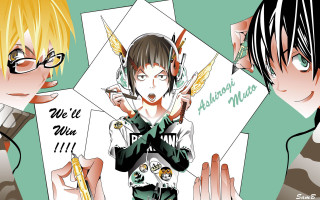 Anime characters headphones pen paper - a pencil free wallpaper