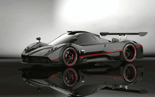 Black sports car red stripes 4 - the side of its free wallpaper
